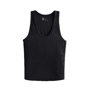 NWT Gilly Hicks Active Essentials Ribbed Cotton Tank in Black Size M